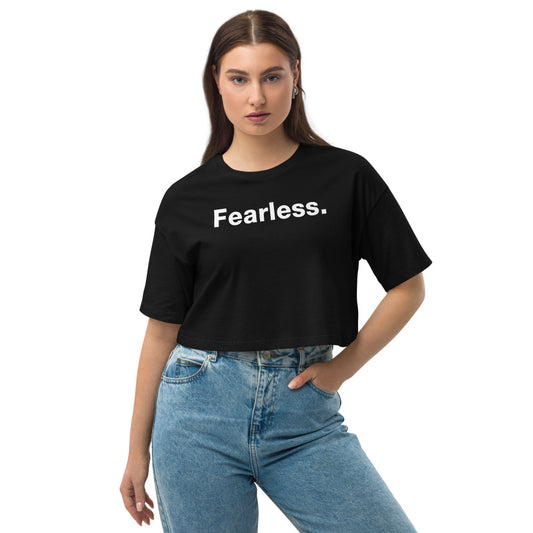 FEARLESS. Loose Drop Shoulder Crop Top